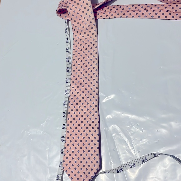 Vintage Pink with Blue Flowers G. Galvani Silk Tie - Picture 8 of 8